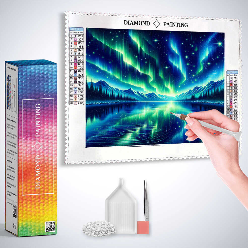Diamond Painting - Polarlichter See