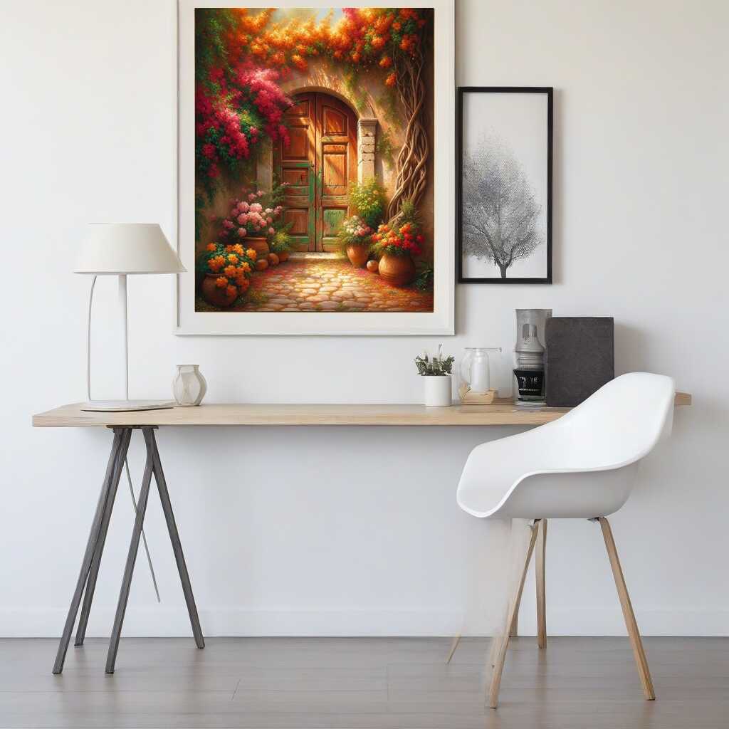 Diamond Painting - Holztür mediterran