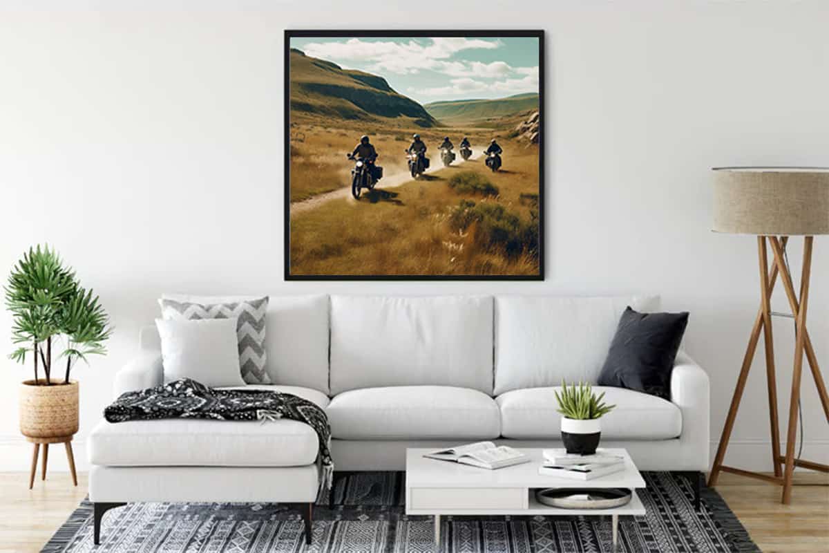 Diamond Painting - Freiheit auf zwei Rädern - gedruckt in Ultra-HD - Motorrad, Motorräder, Neu eingetroffen, Quadratisch