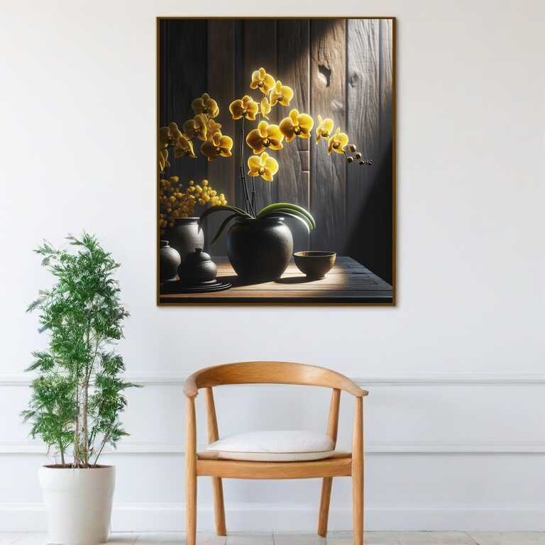 Diamond Painting - Orchidee, gelb in Vase