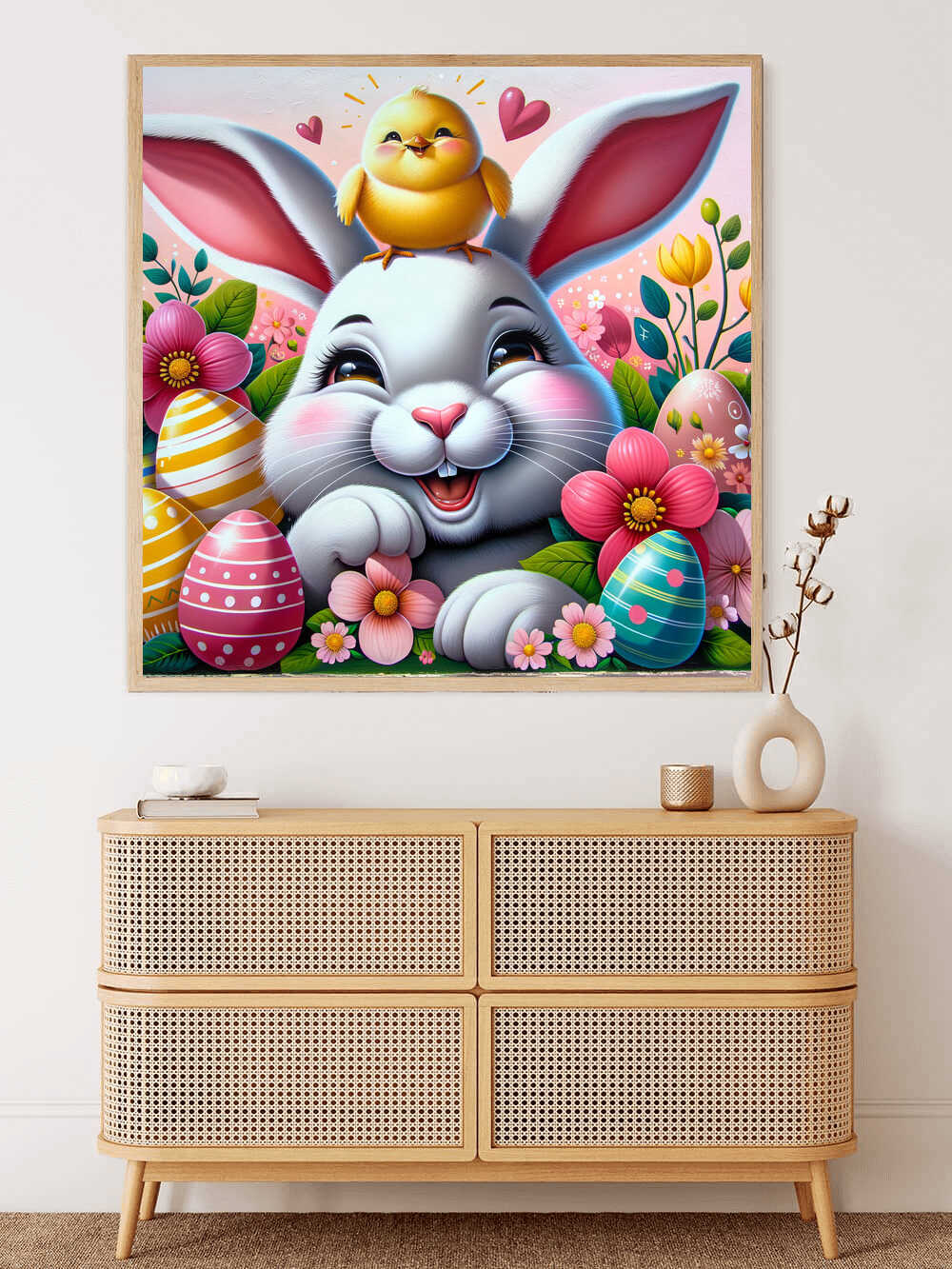 Diamond Painting - Osterhase mit Küken