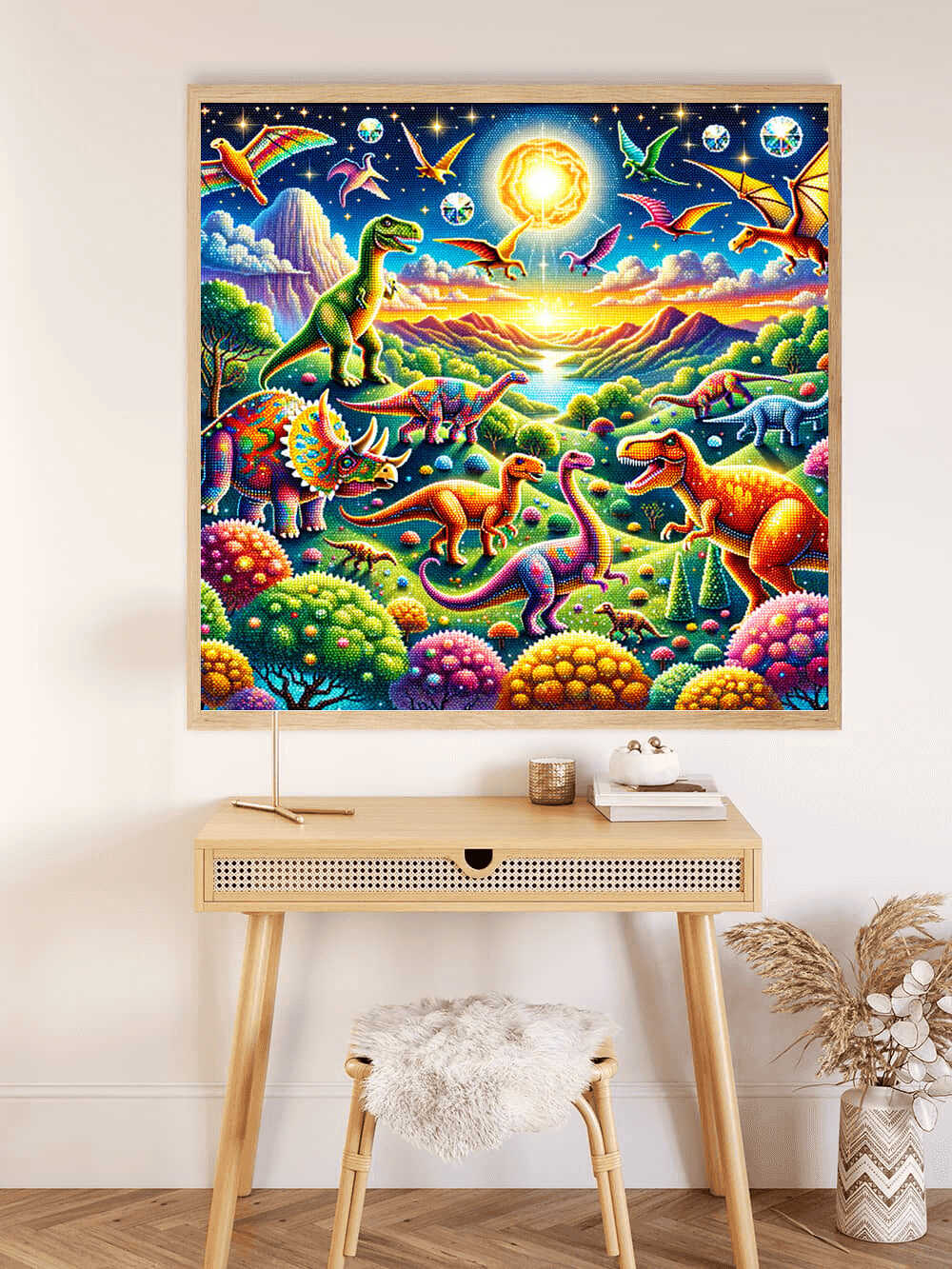 Diamond Painting - Kunterbunte Dinowelt