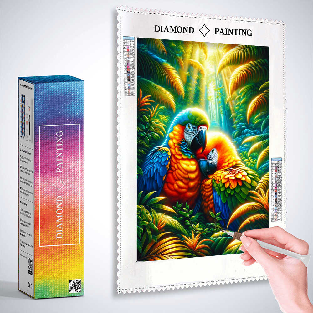 Diamond Painting - Papageien, Pärchen