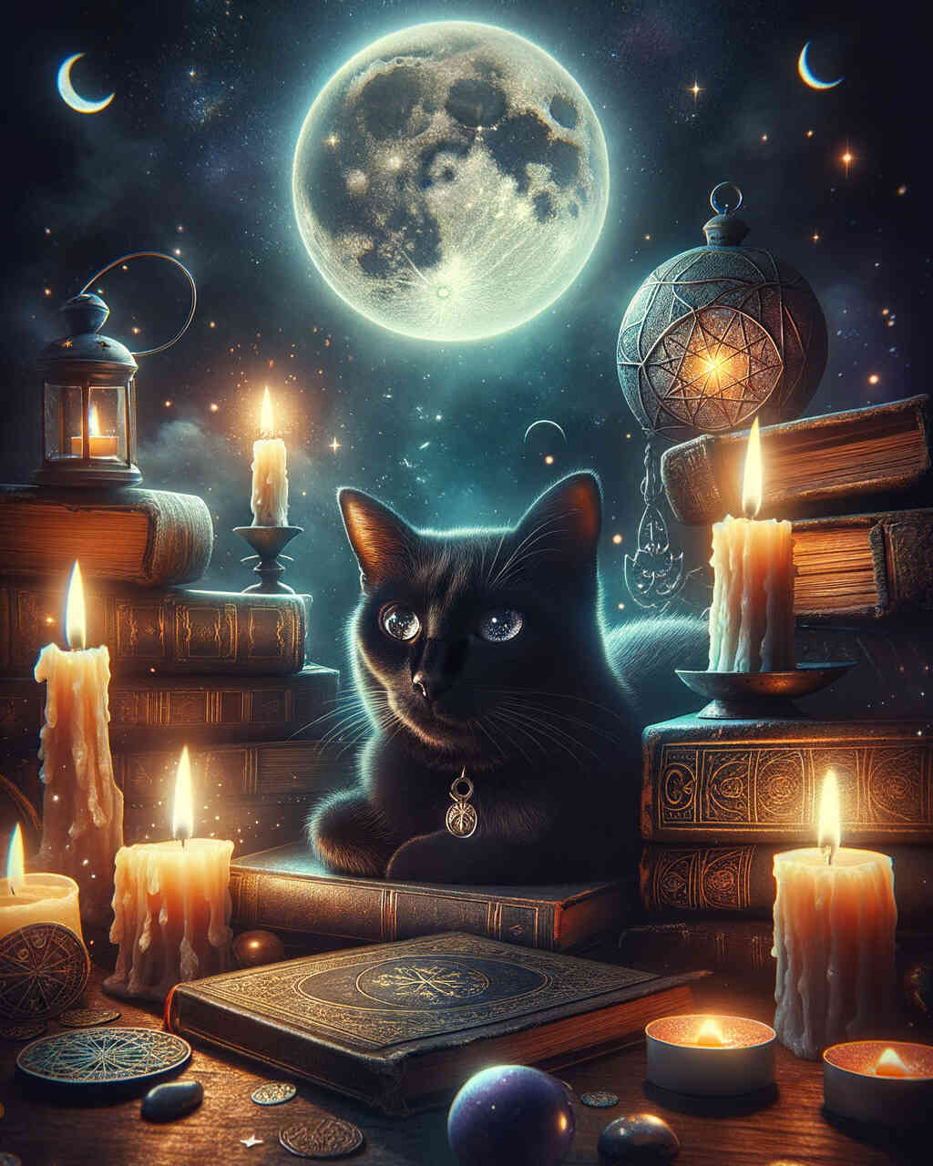 Diamond Painting - Katze im Kerzenschein