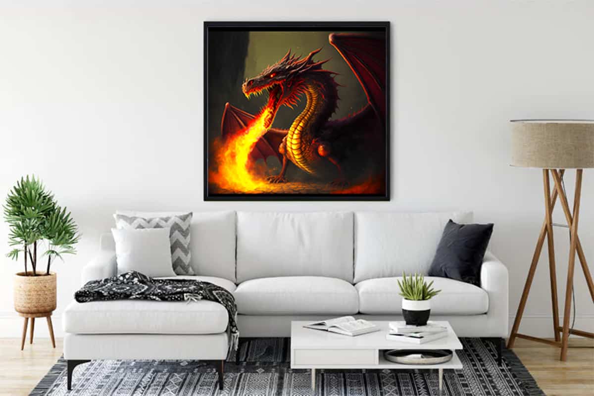 Diamond Painting - Drachengeflüster - gedruckt in Ultra-HD - Drachen, Fantasy, Neu eingetroffen, Quadratisch