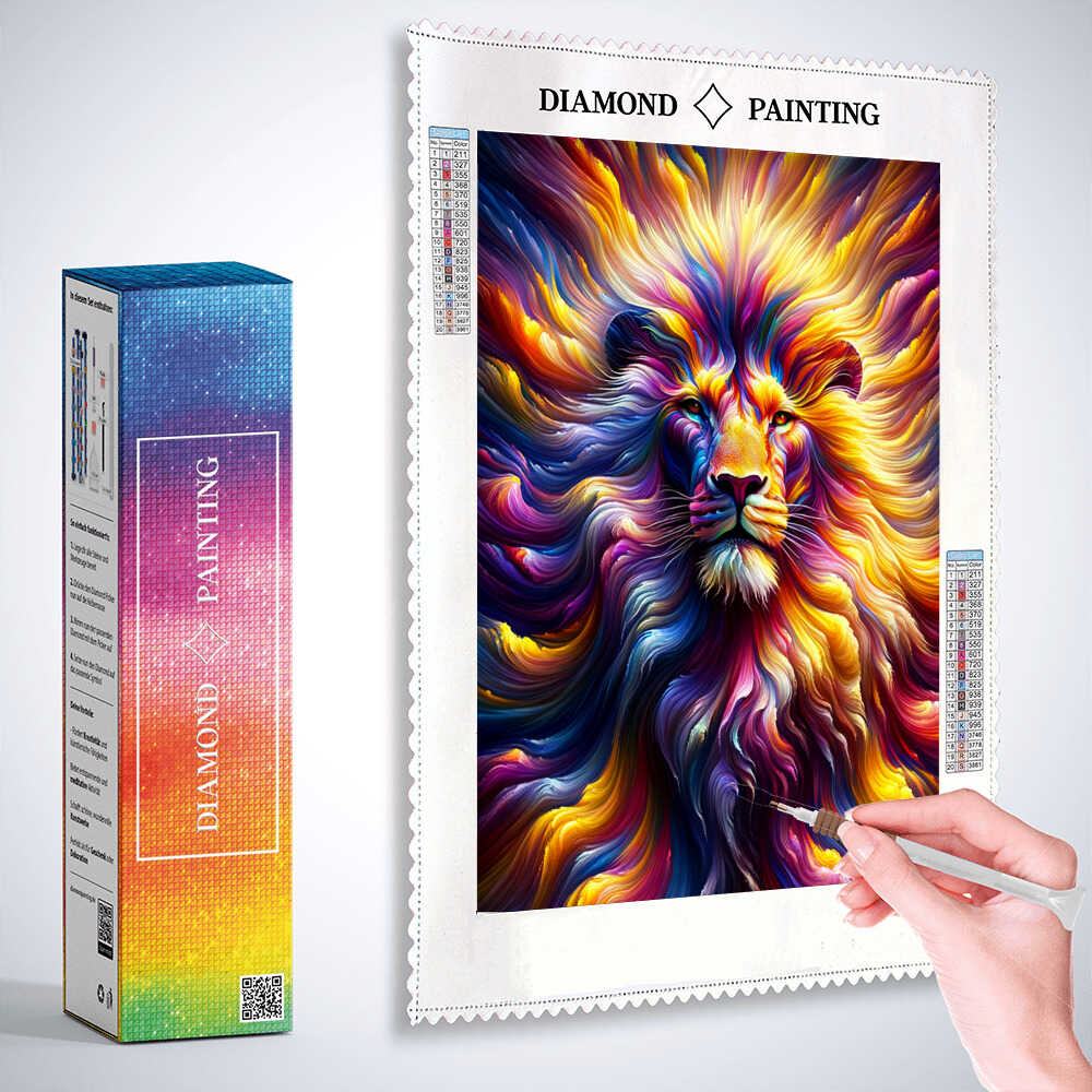 Diamond Painting - Löwe Farbenspiel