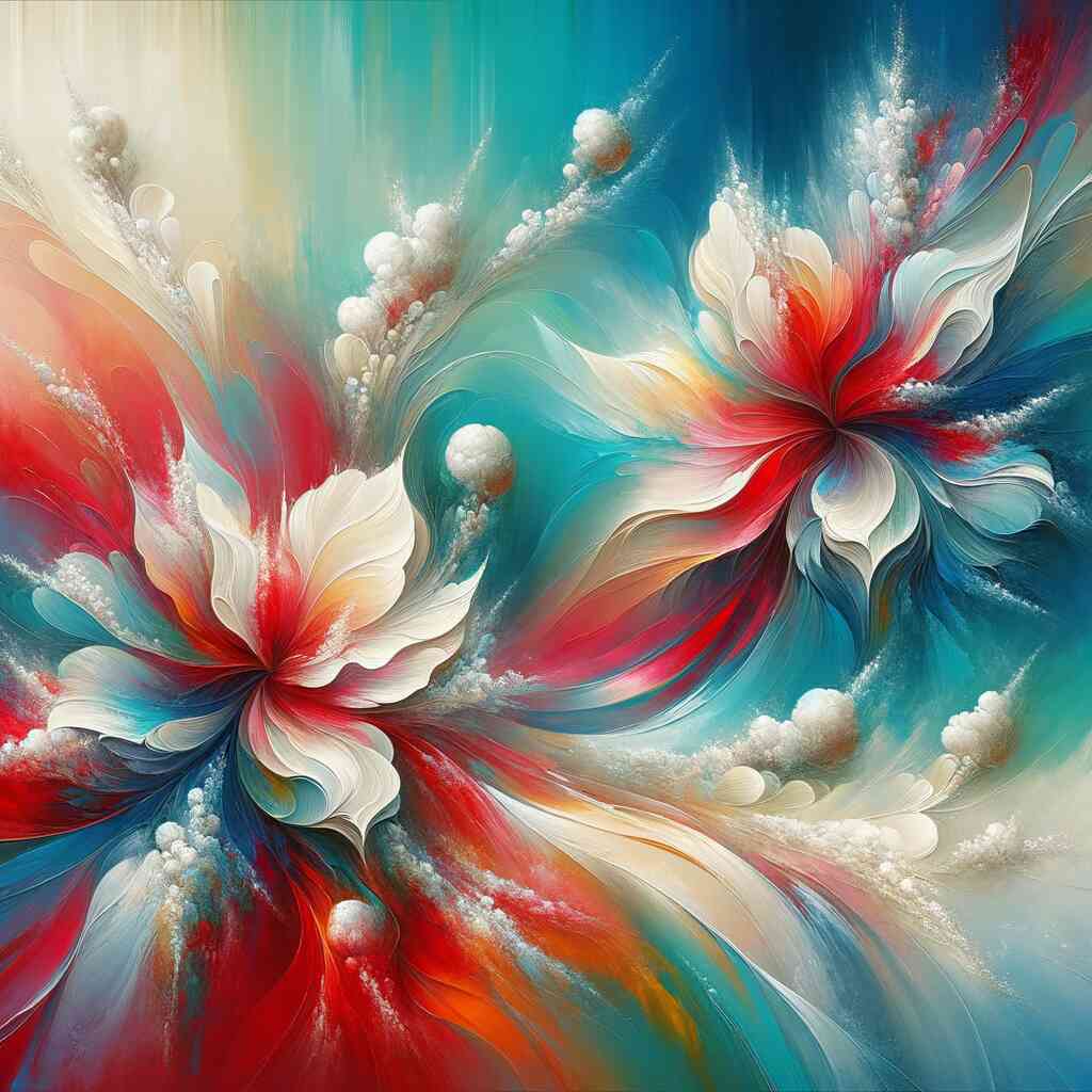 Diamond Painting - Abstrakte Blumen, bunt