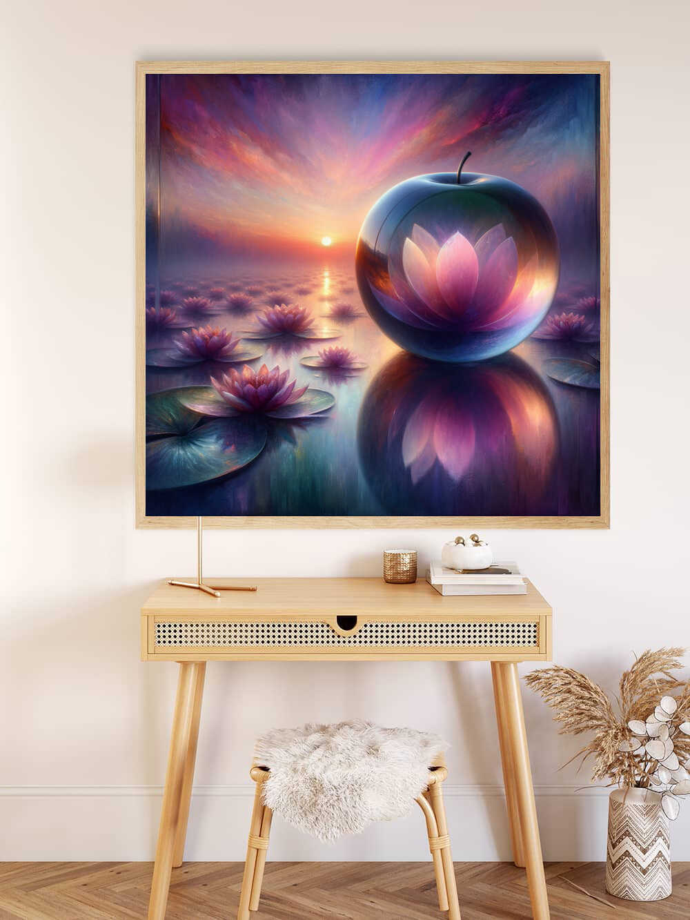 Diamond Painting - Glas Apfel Seerosen im Meer