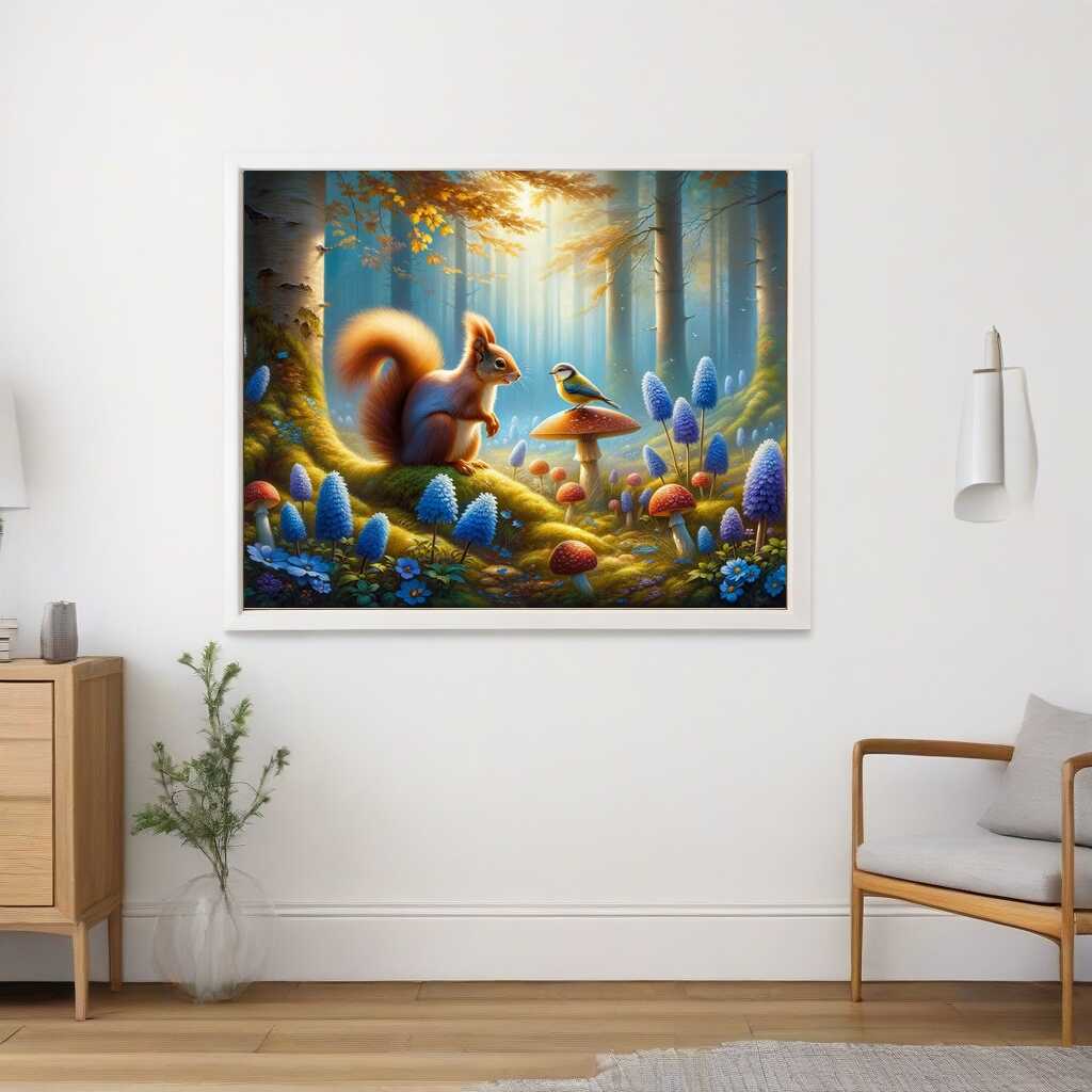 Diamond Painting - Eichhörnchen und Vogel
