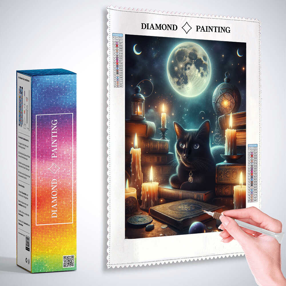 Diamond Painting - Katze im Kerzenschein