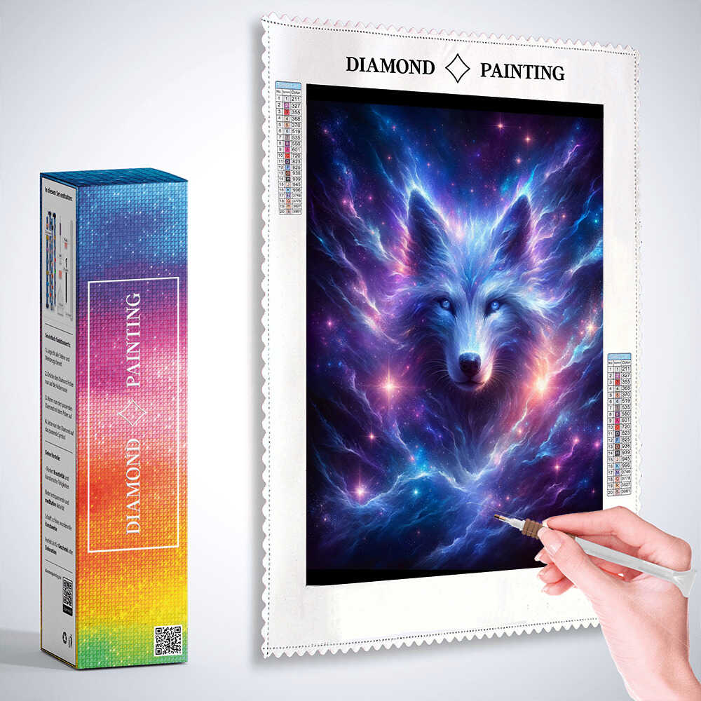 Diamond Painting - Glänzender Wolf
