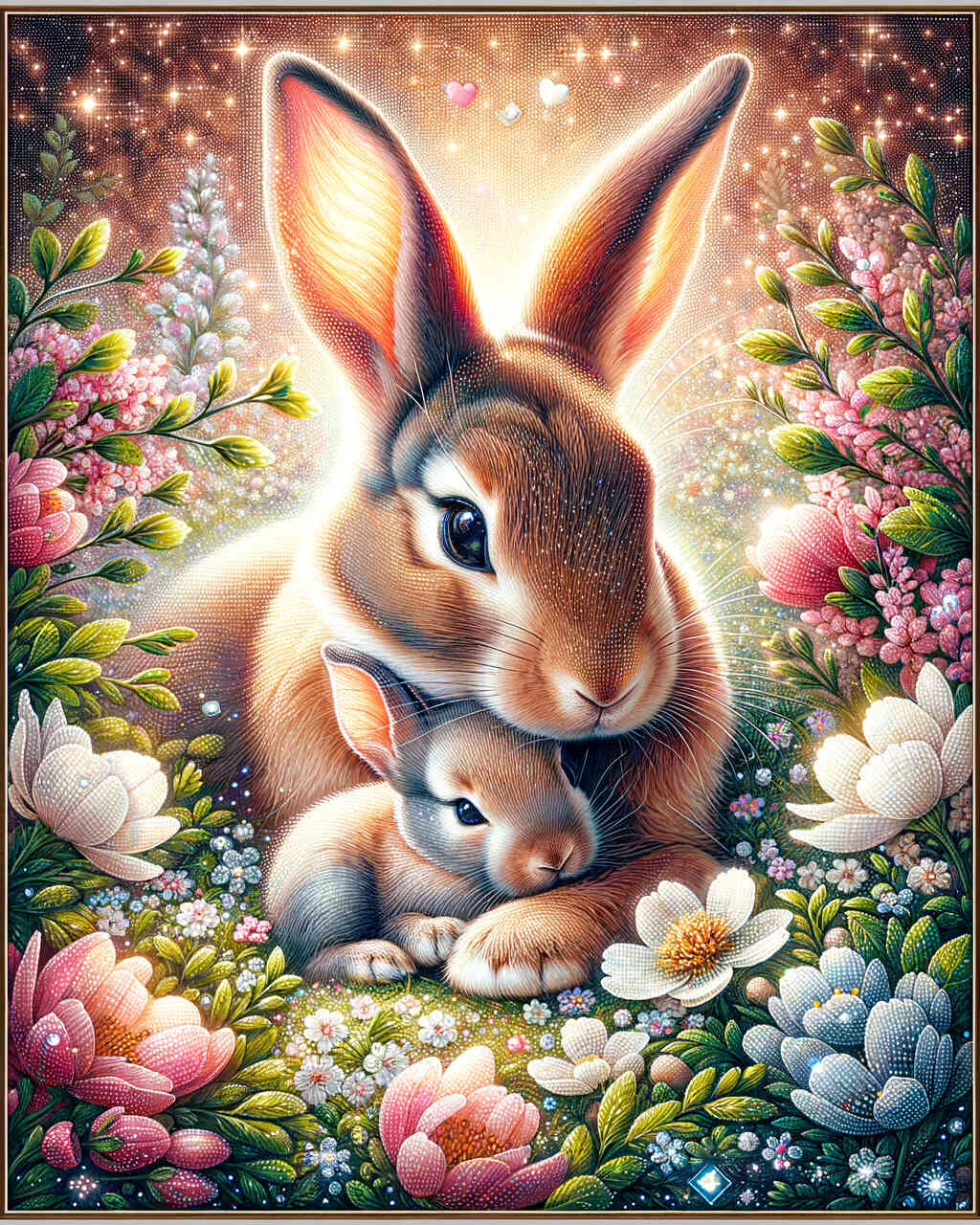 Diamond Painting - Hase Mutter und Kind