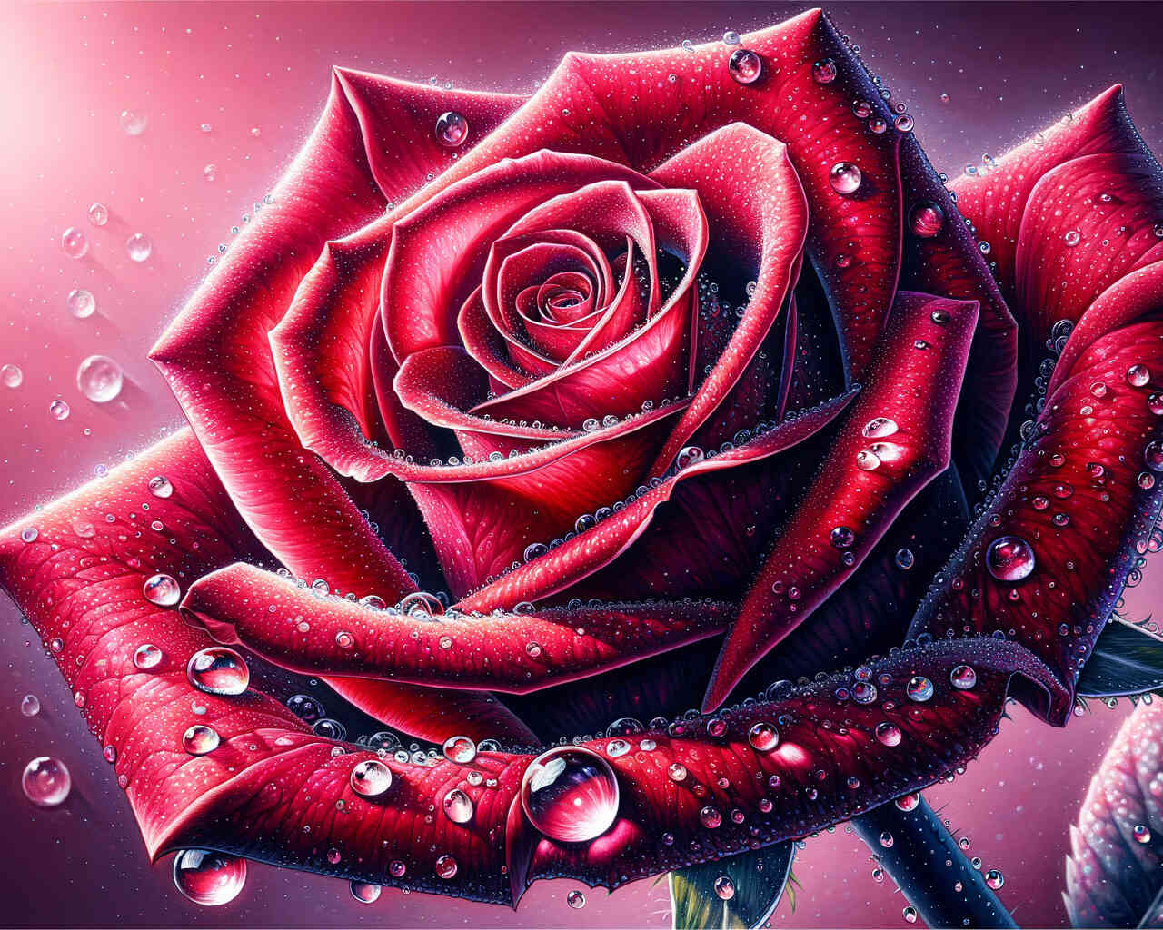 Diamond Painting - Rote Rose Nahaufnahme