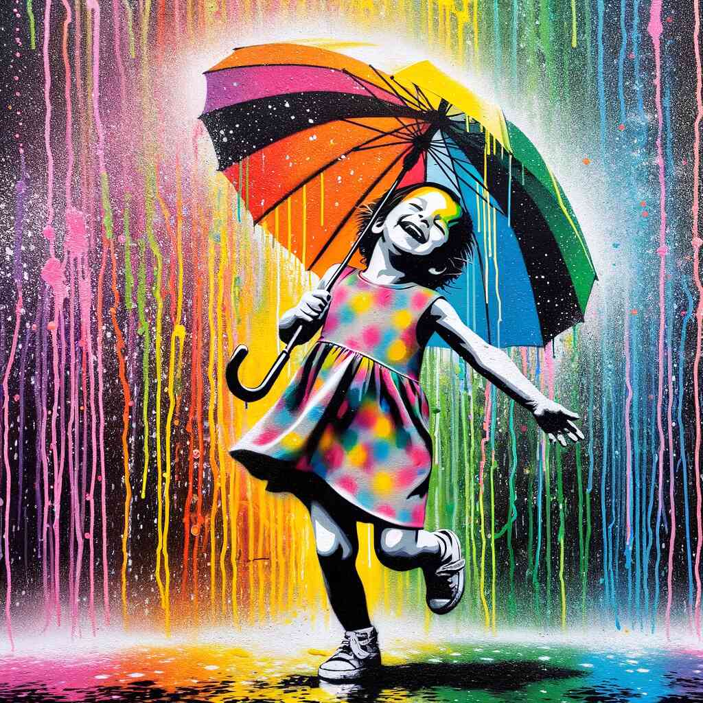Diamond Painting - Farbentanz im Regen