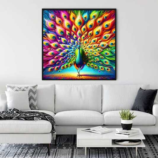 Diamond Painting - Farbexplosion des Pfauenstolzes