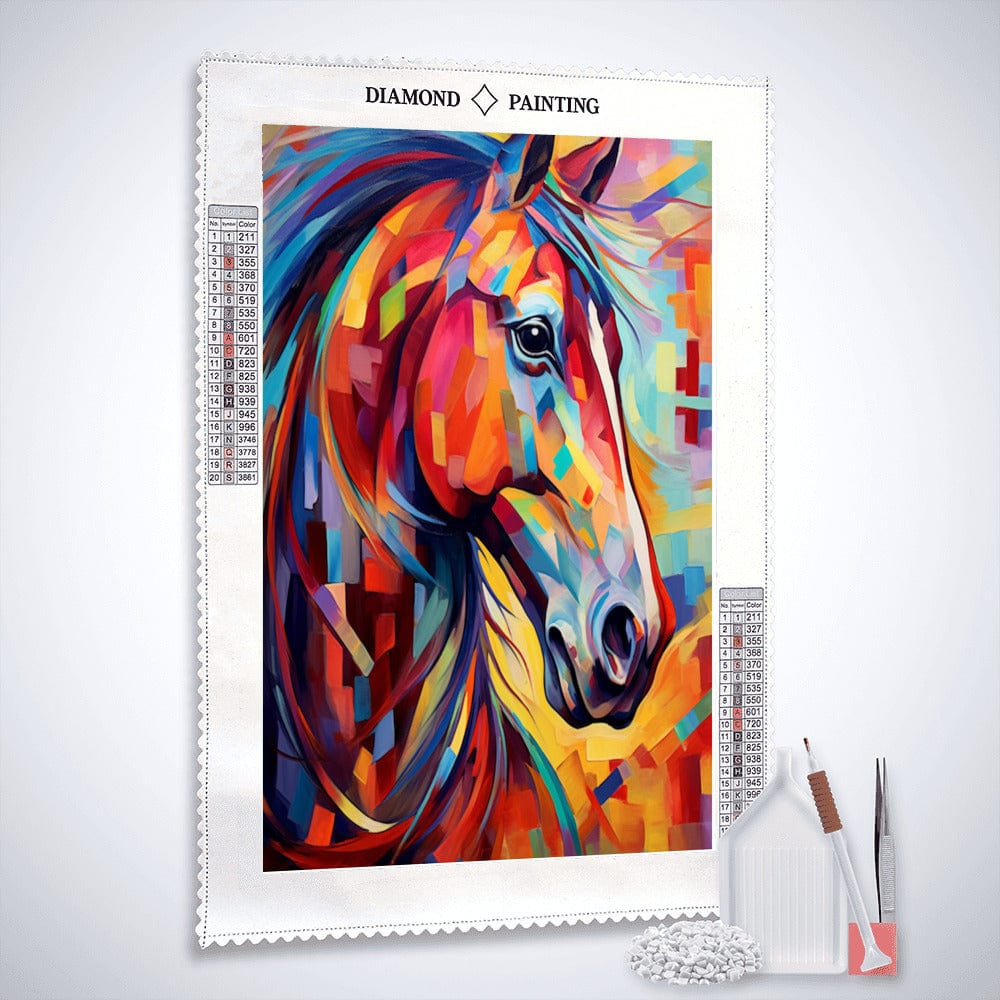 Diamond Painting - Pferd, Bunt und Abstrakt