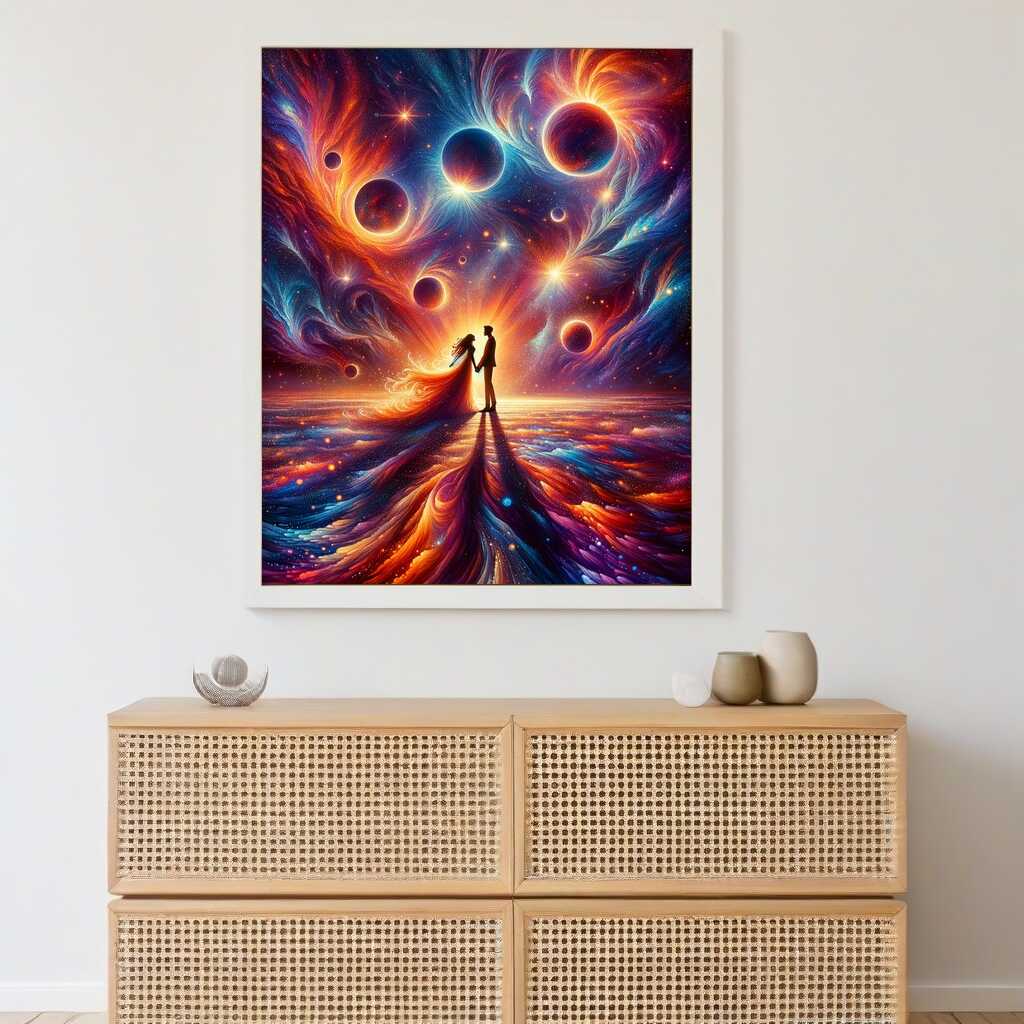 Diamond Painting - Verliebtes Paar des Weltraum