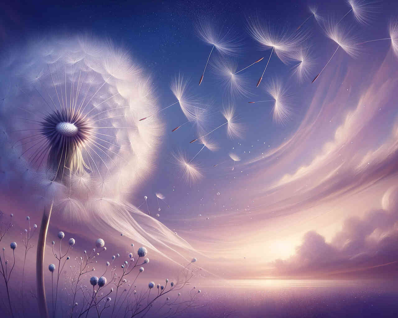 Diamond Painting - Pusteblume Lila Himmel