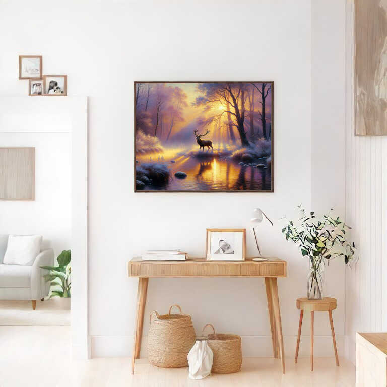 Diamond Painting - Hirsch im Morgengrau