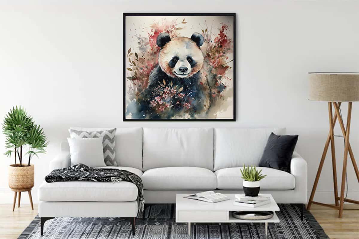 Diamond Painting - Flauschiger Pandabär - gedruckt in Ultra-HD - Aquarell, Neu eingetroffen, Panda, Quadratisch, Tiere