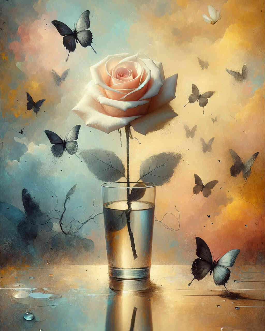 Diamond Painting - Rose im Glas