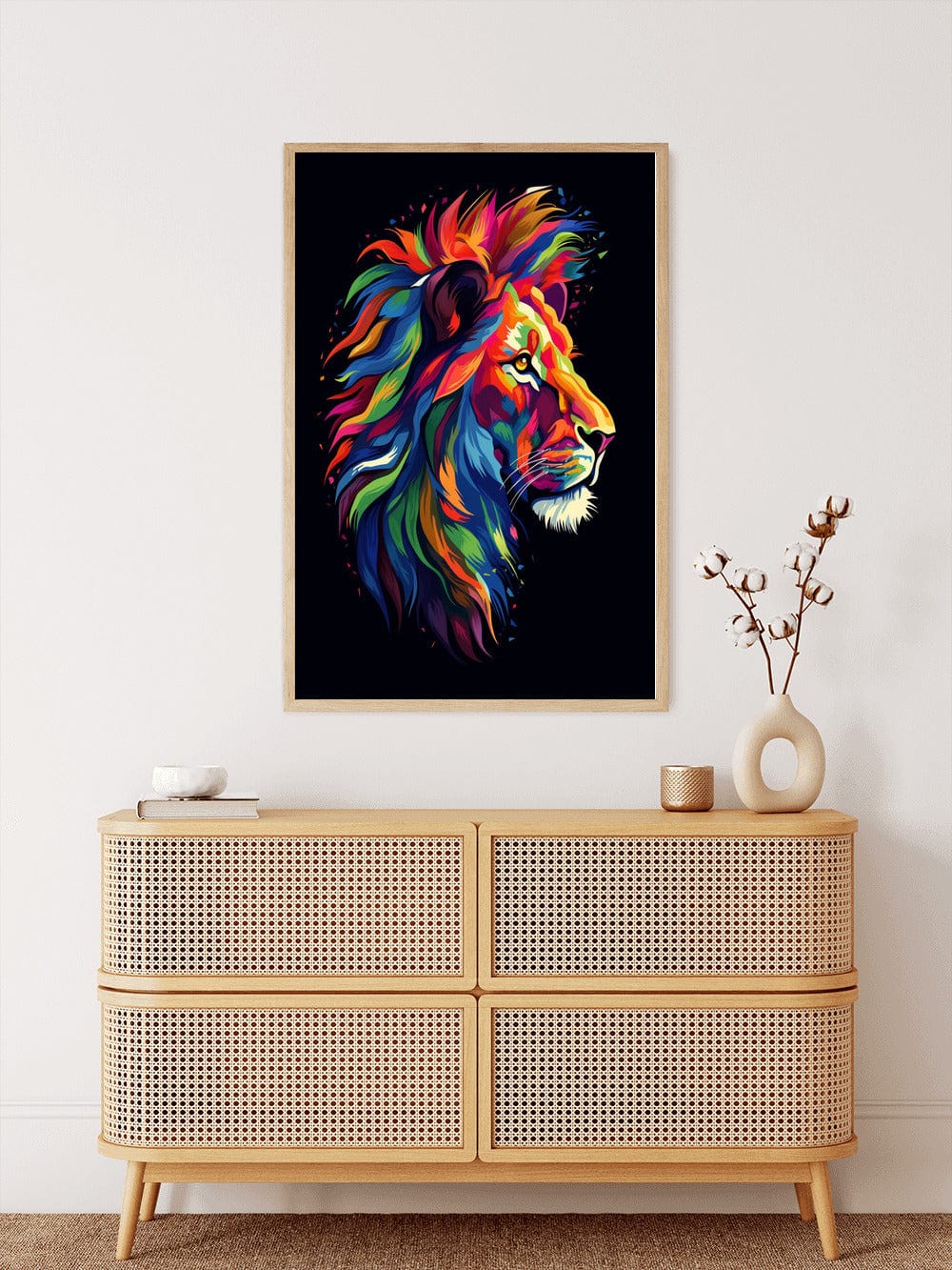 Prächtiger Löwe in Regenbogenfarben