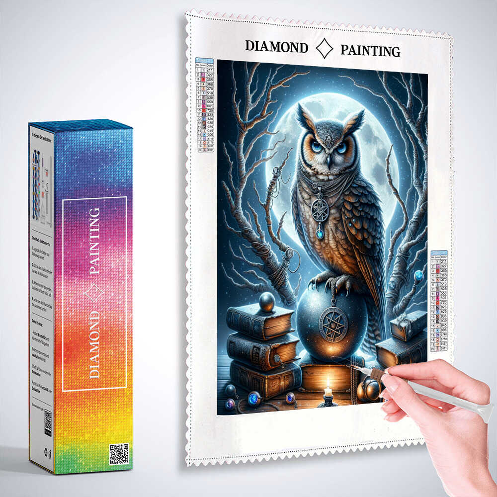 Diamond Painting - Eule mit Kette