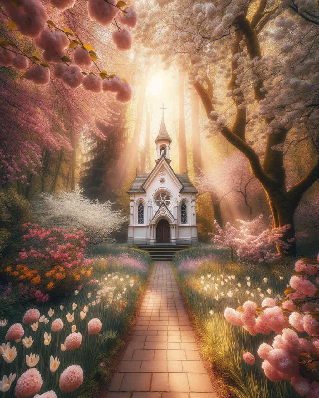 Diamond Painting - Blumenpracht, Waldkirche