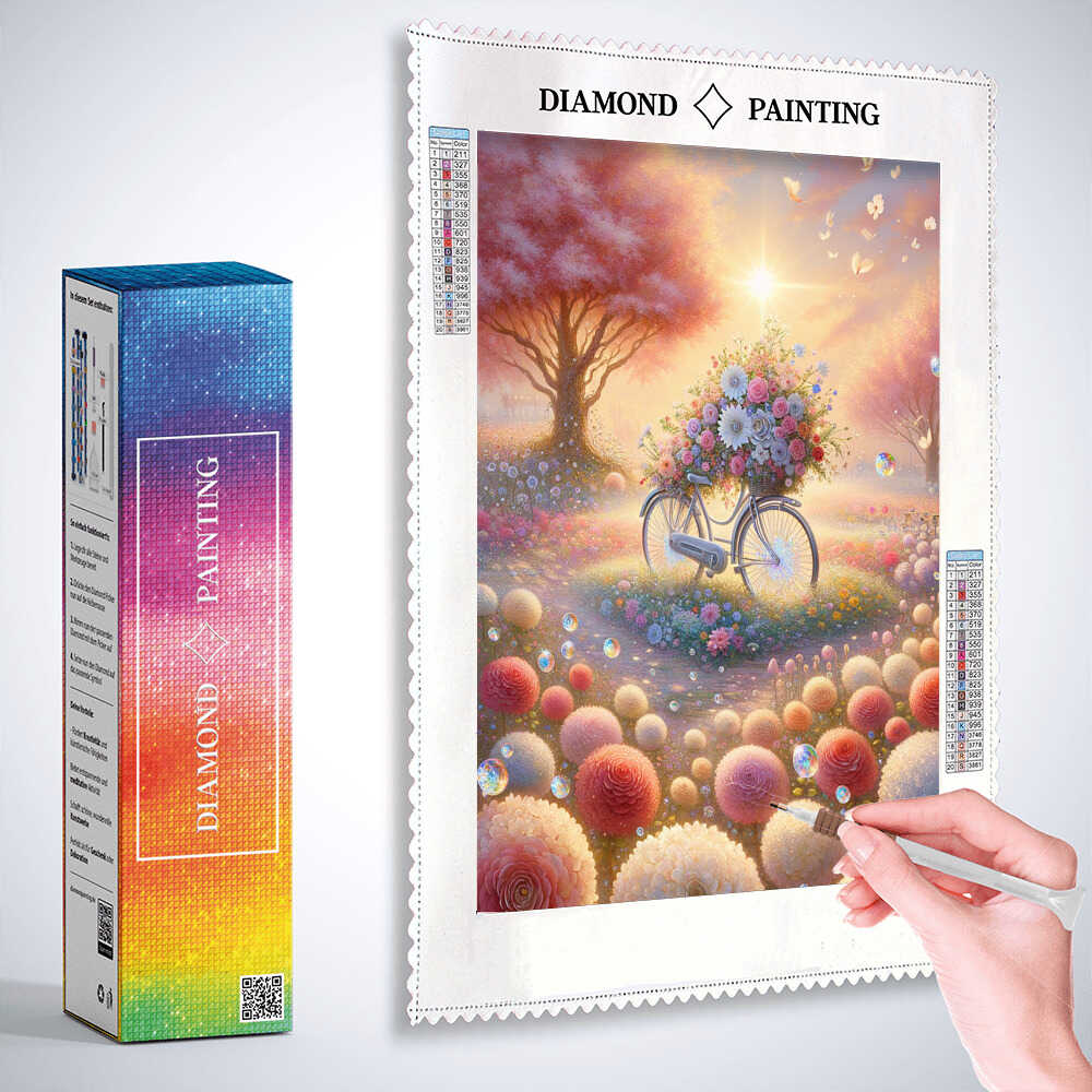 Diamond Painting - Blumenfahrrad