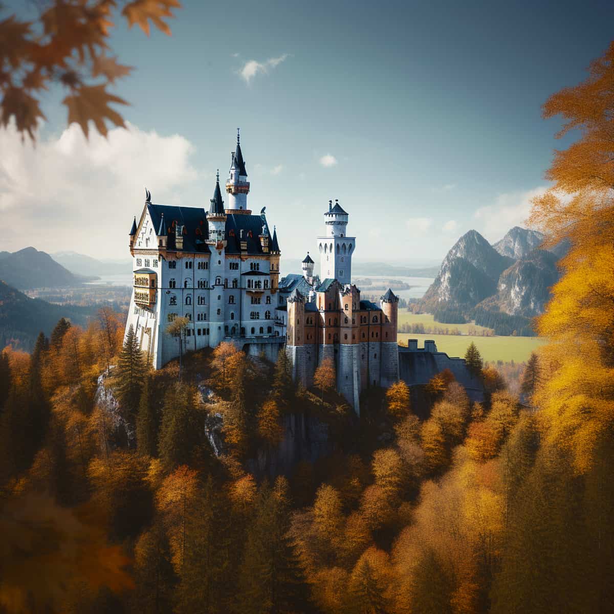 Diamond Painting - Schloss Neuschwanstein - gedruckt in Ultra-HD - landschaft, Neu eingetroffen, Quadratisch, Schloss Neuschwanstein, sehenswürdigkeiten
