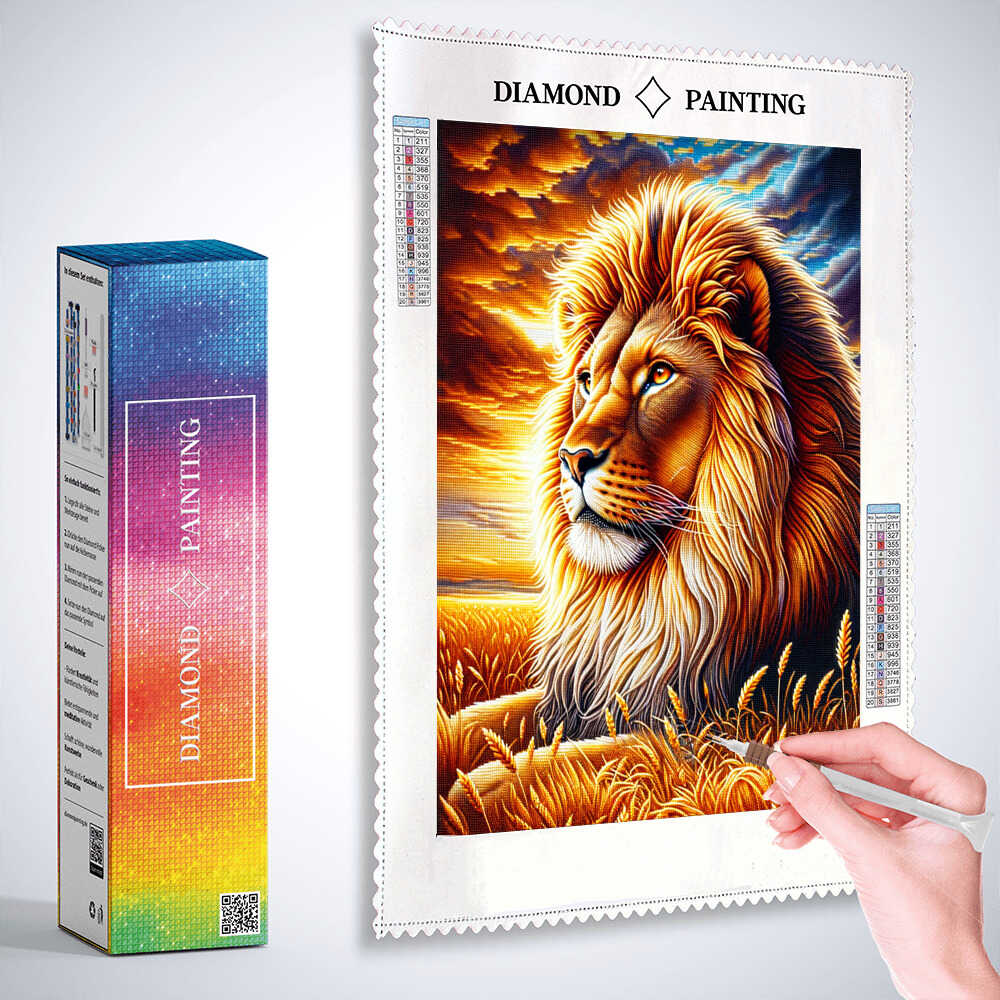 Diamond Painting - Ausdrucksstarker Löwe