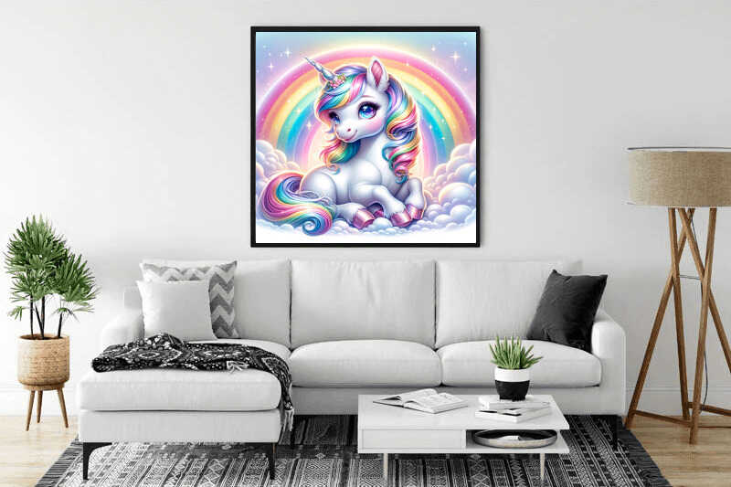 Diamond Painting - Einhorn vor Regenbogen