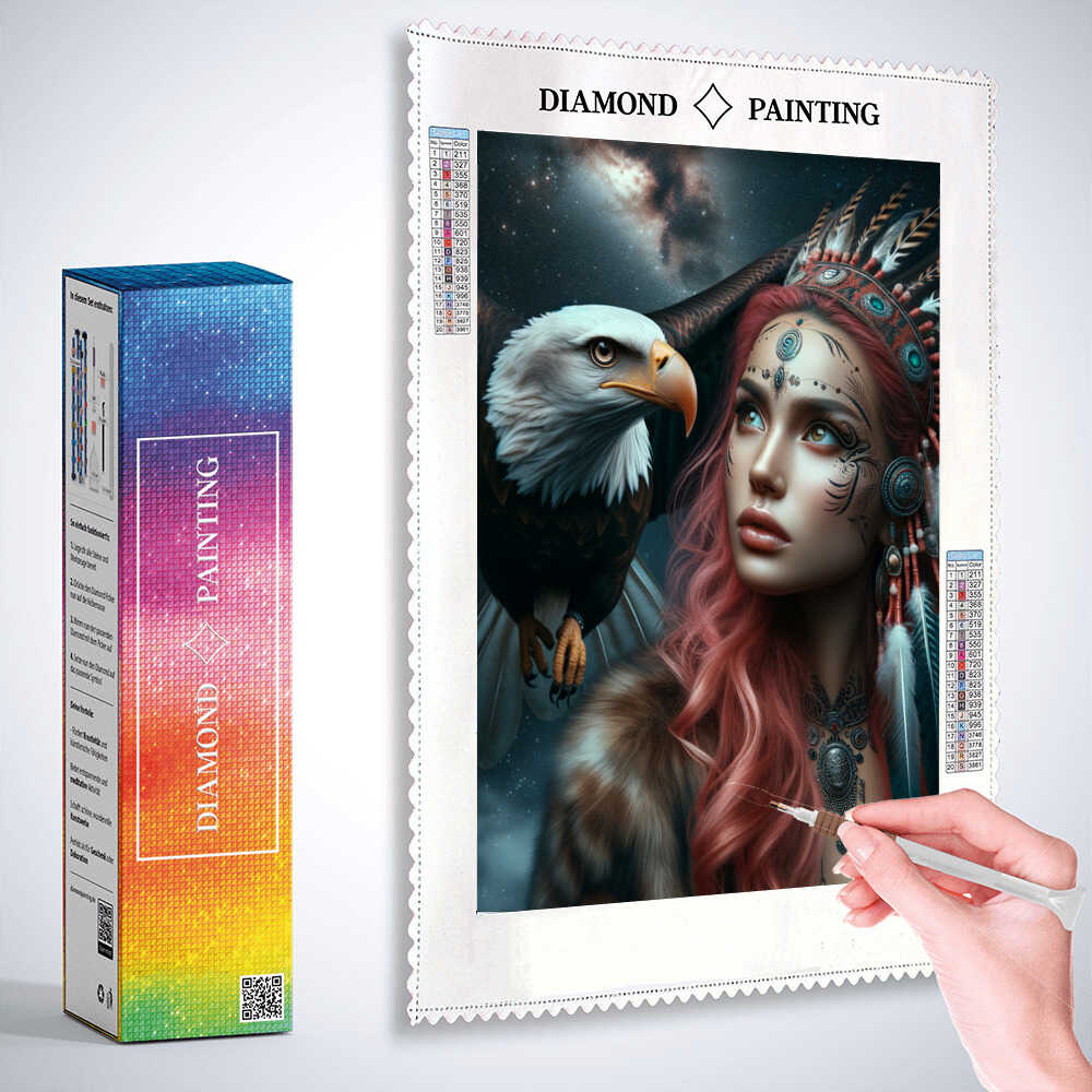 Diamond Painting - Adler und Frau