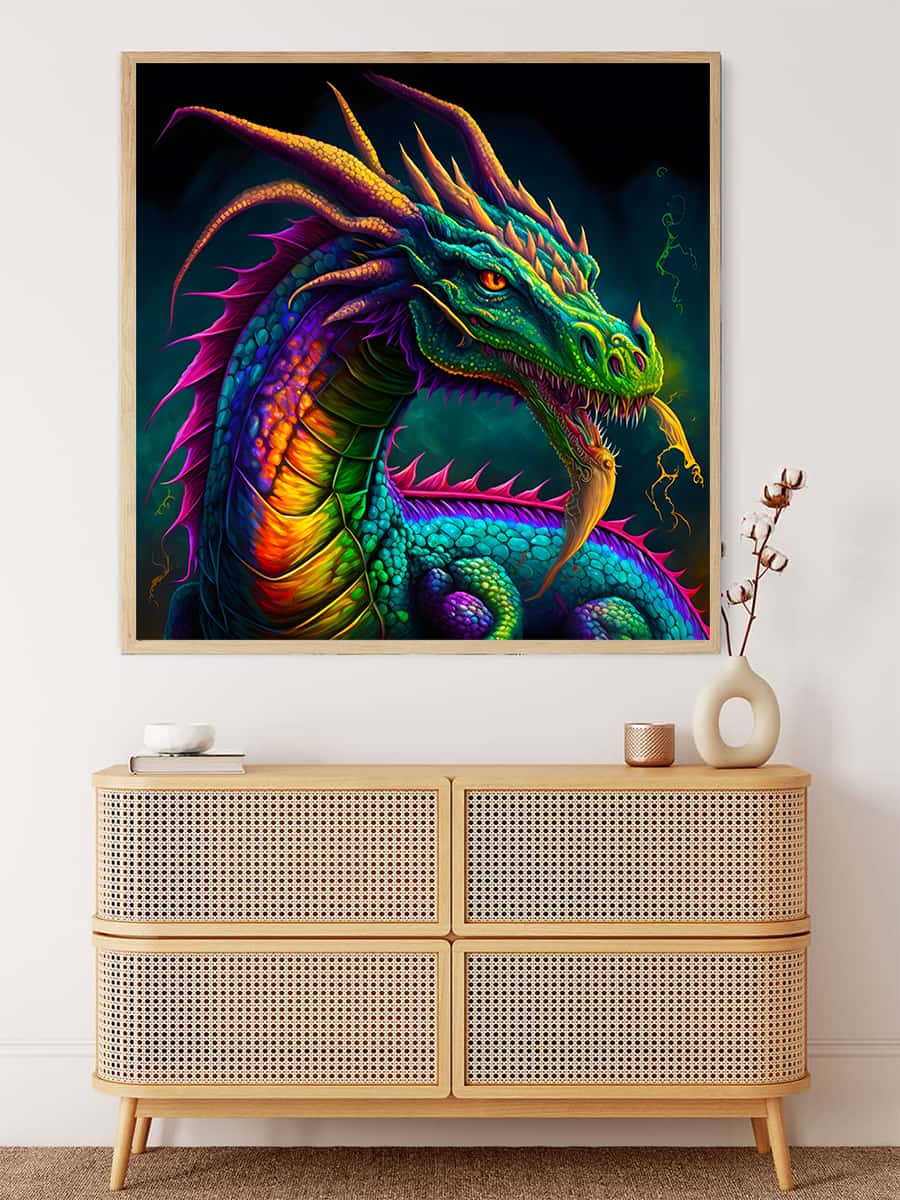 AB Diamond Painting - Japanischer Drache - gedruckt in Ultra-HD - AB Diamond, Drache, Fantasy, Neu eingetroffen, Quadratisch