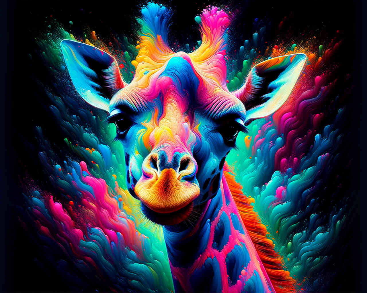 Diamond Painting - Giraffe, bunt und abstrakt