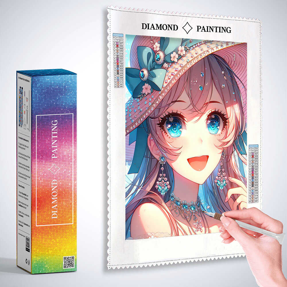 Diamond Painting - Mädchen mit Hut