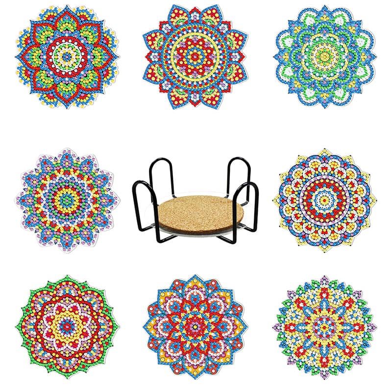 Diamond Painting Untersetzer - Mandala Blumenform - gedruckt in Ultra-HD - untersetzer
