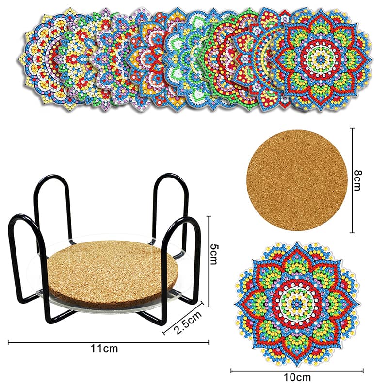 Diamond Painting Untersetzer - Mandala Blumenform - gedruckt in Ultra-HD - untersetzer