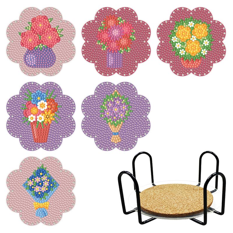Diamond Painting Untersetzer - Blumen - gedruckt in Ultra-HD - untersetzer