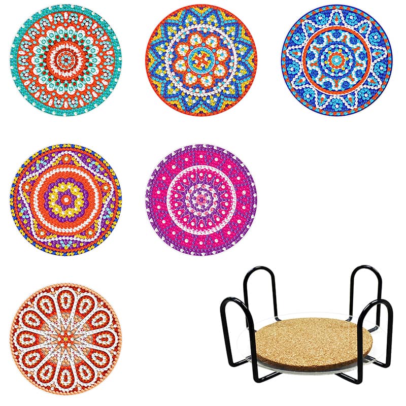 Diamond Painting Untersetzer - Mandala, bunt - gedruckt in Ultra-HD - untersetzer