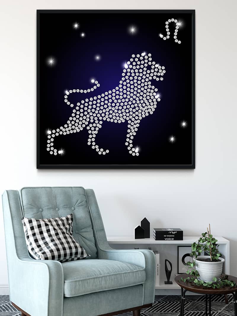 Diamond Painting - Sternzeichen Löwe - gedruckt in Ultra-HD - Quadratisch, sternzeichen
