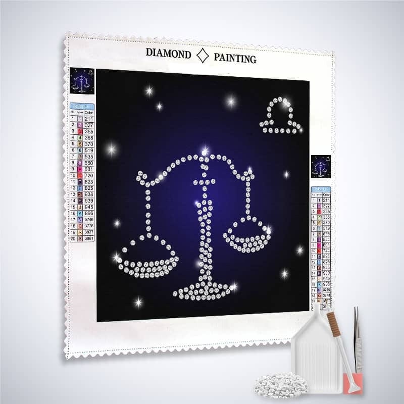 Diamond Painting - Sternzeichen Waage - gedruckt in Ultra-HD - Quadratisch, sternzeichen
