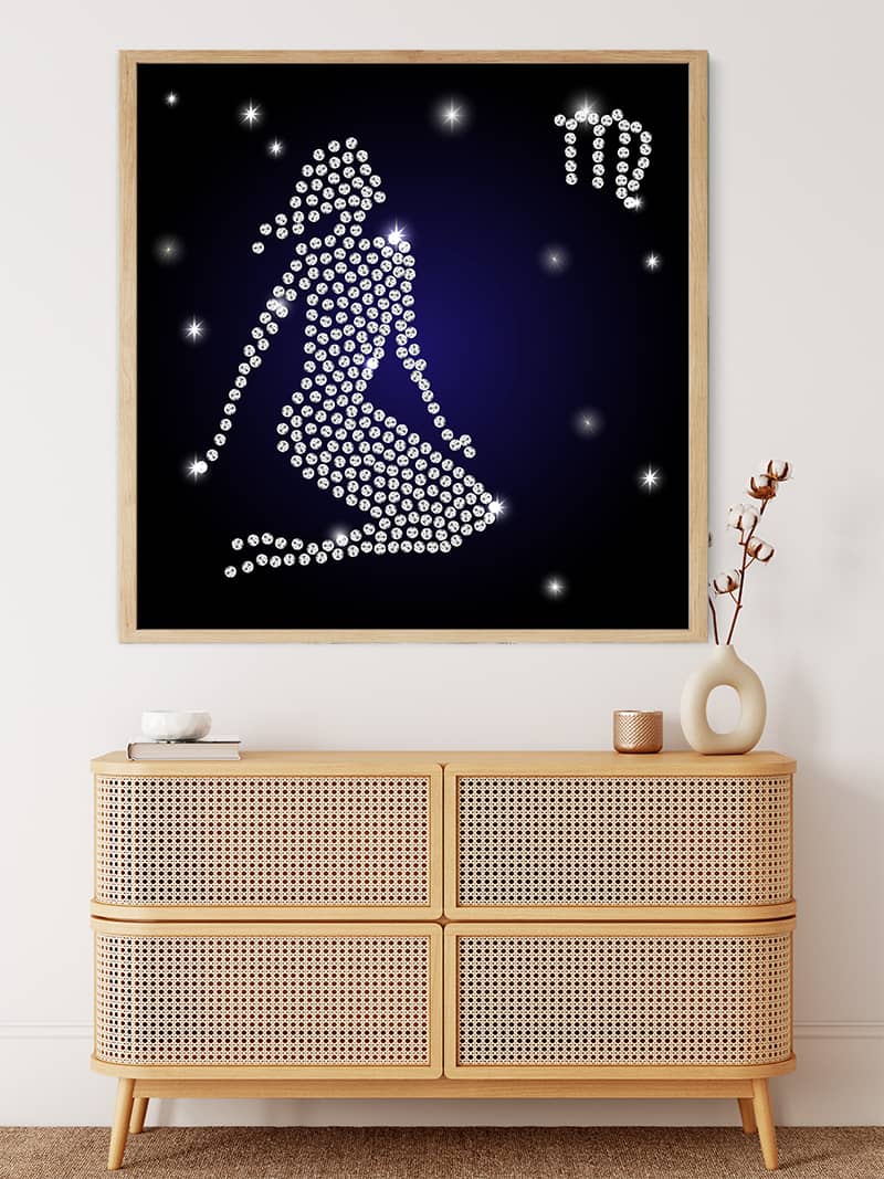 Diamond Painting - Sternzeichen Jungfrau - gedruckt in Ultra-HD - Quadratisch, sternzeichen