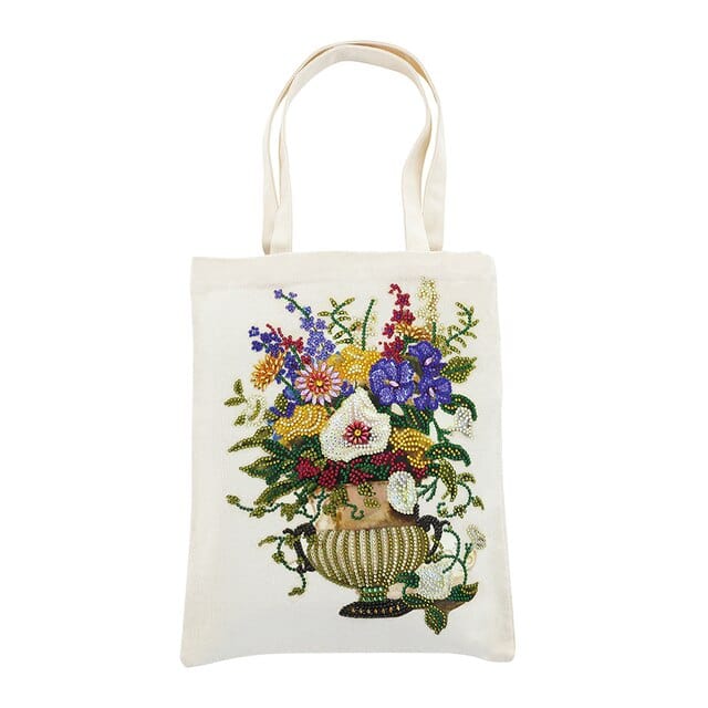 Diamond Painting - Stofftasche, Blumenvase - gedruckt in Ultra-HD - stofftasche