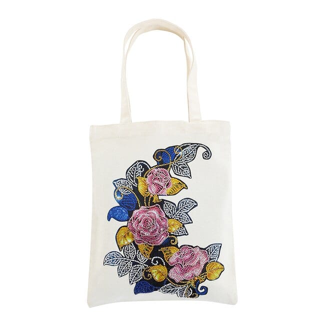 Diamond Painting - Stofftasche, Blumenschmuck - gedruckt in Ultra-HD - stofftasche