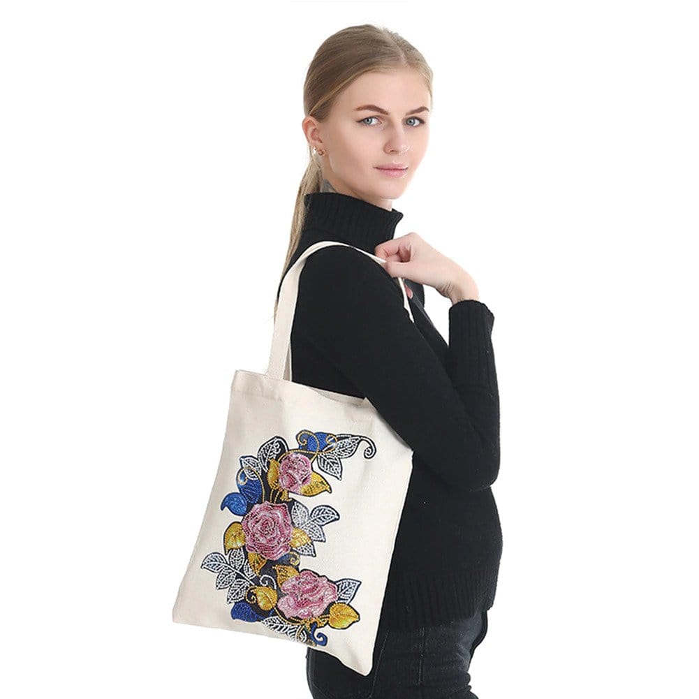 Diamond Painting - Stofftasche, Blumenschmuck - gedruckt in Ultra-HD - stofftasche