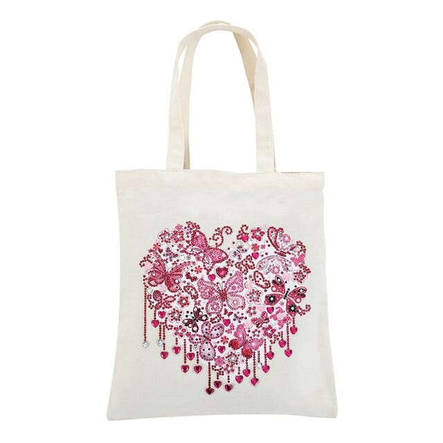 Diamond Painting - Stofftasche, Herz - gedruckt in Ultra-HD - stofftasche