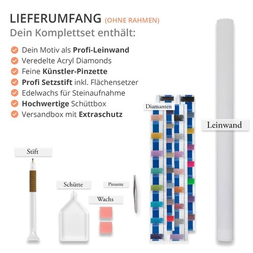 Diamond Painting 5 teilig - Blumen in Lila und Rosa - gedruckt in Ultra-HD - multi5