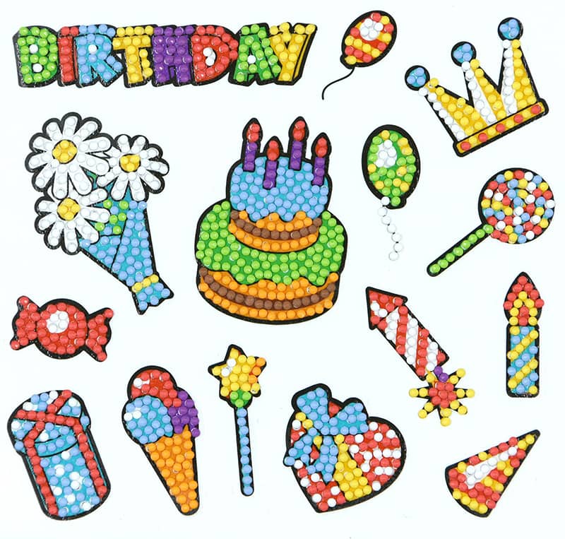 Diamond Painting Sticker - Geburtstag - gedruckt in Ultra-HD - sticker, zubehör