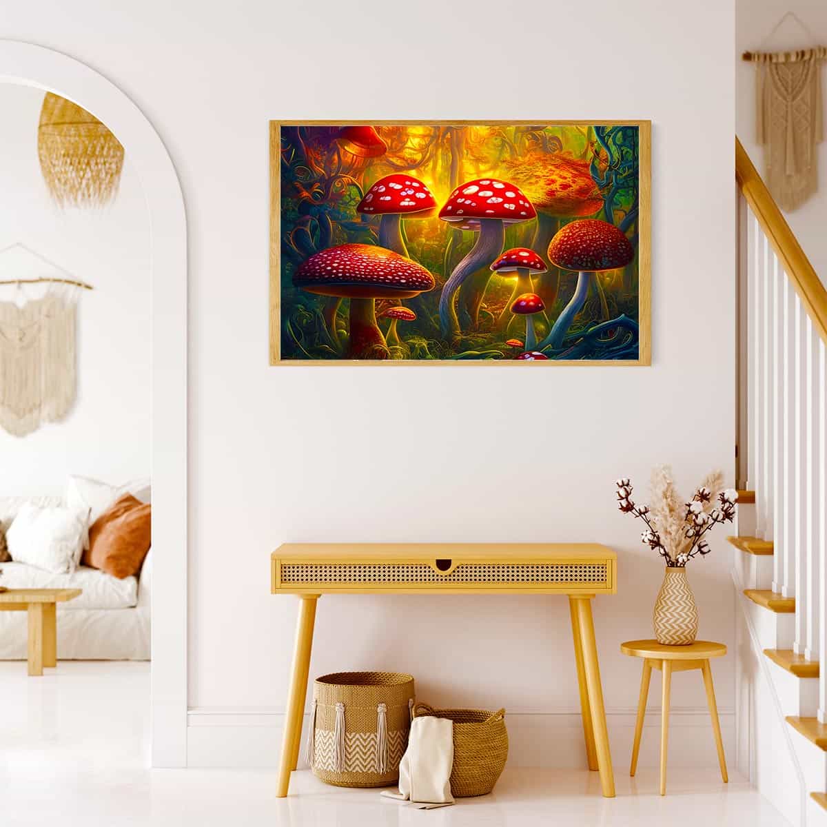 Diamond Painting - Fliegenpilzfamilie - gedruckt in Ultra-HD - Horizontal, Küche, Neu eingetroffen, Pilze, Wald